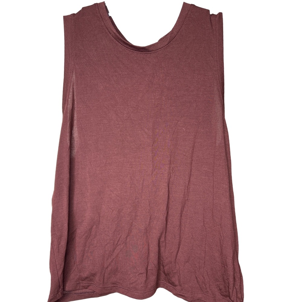 Old Navy Active Womens Brown Ruched Mesh Back Tank Top Athletic Workout Size M